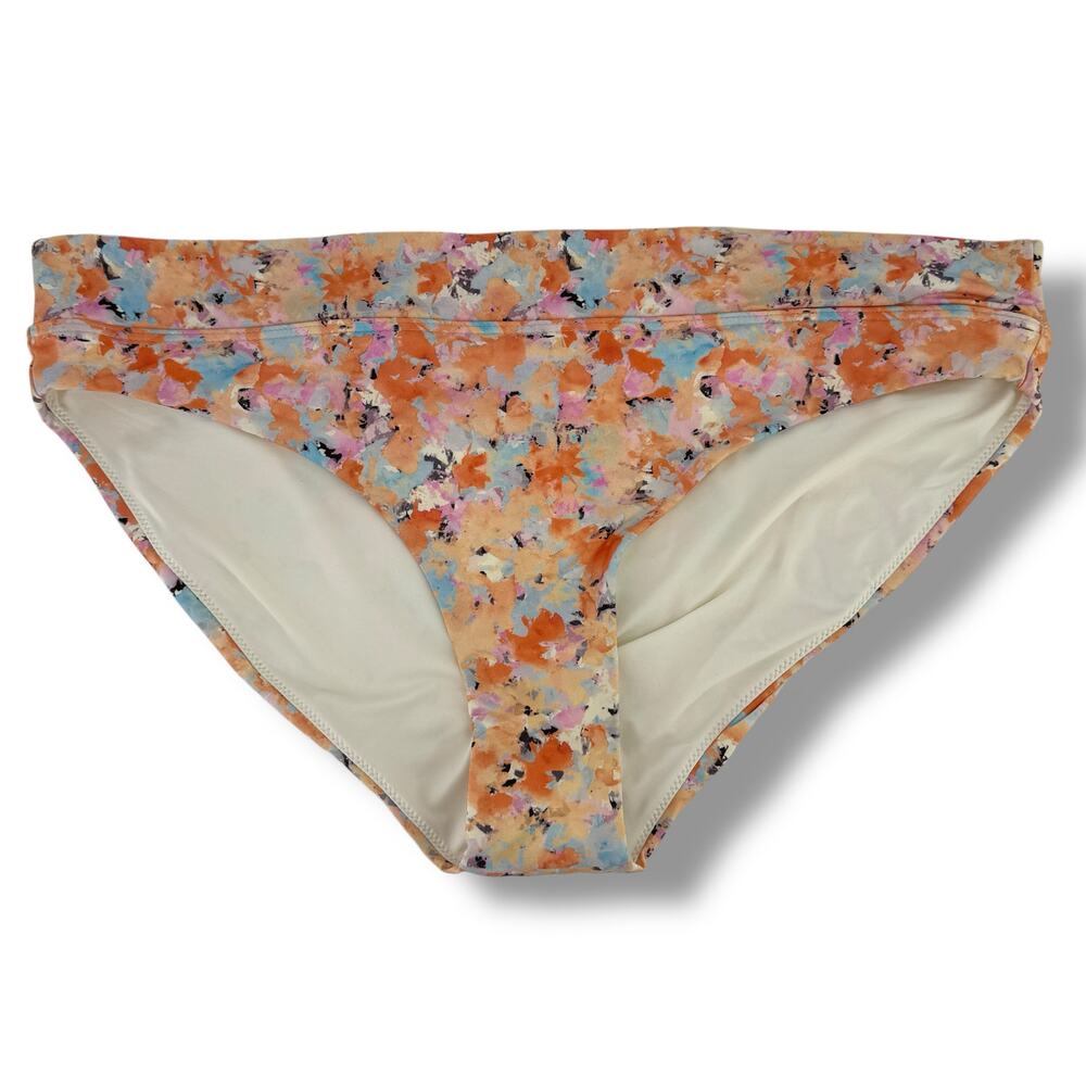 Prana Summer Wave Bikini Bottoms Womes Size XL Swim Bathing Suit Floral